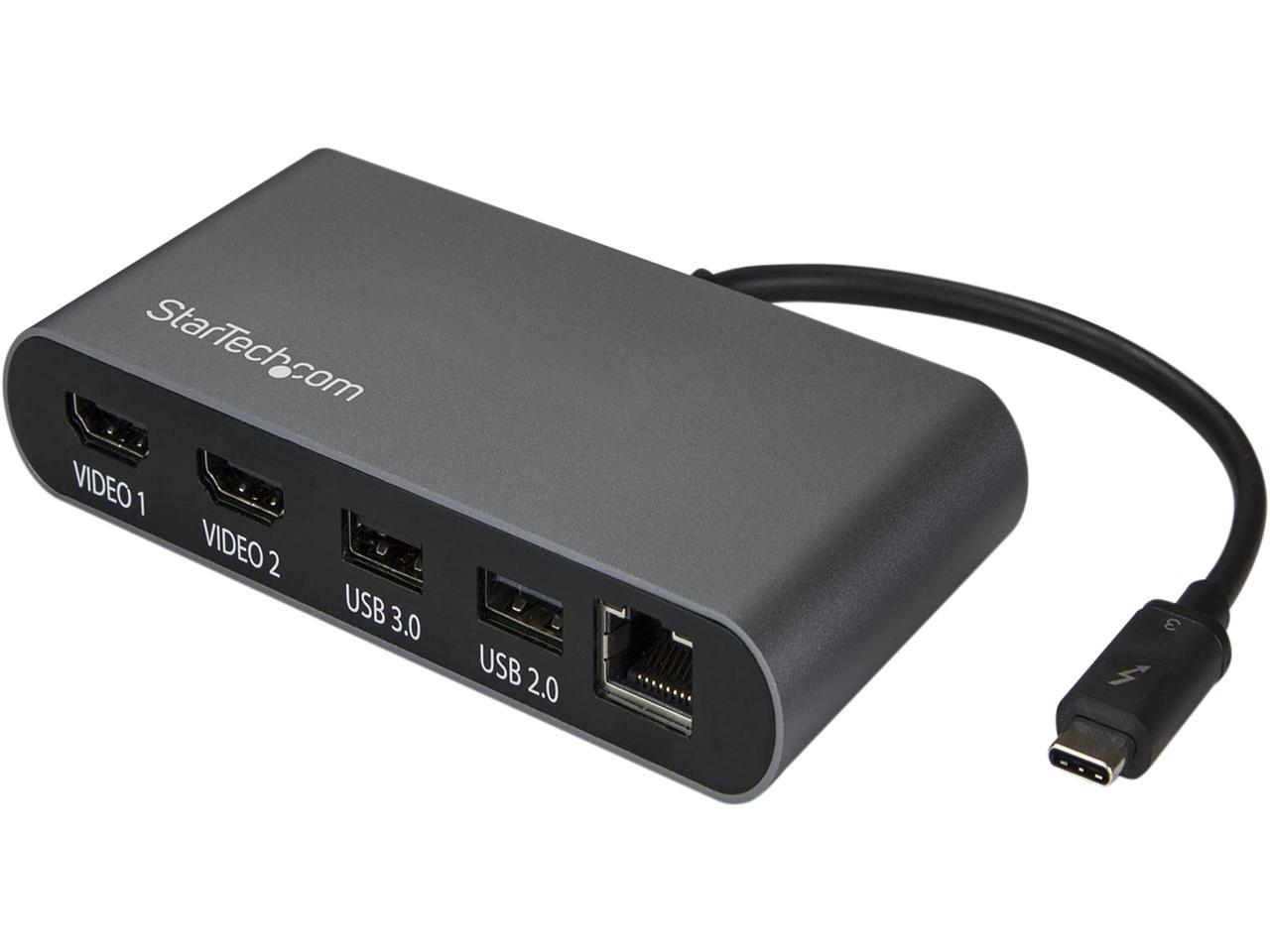 StarTech.com TB3DKM2HD Mini Dual 4K Monitor Thunderbolt 3 Dock with HDMI - Mac & Windows (TB3DKM2HD)