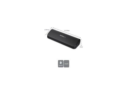 StarTech.com USB3SDOCKHDV USB 3.0 Docking Station, Compatible with Windows / macOS, Supports Dual Displays, HDMI / DVI / VGA (USB3SDOCKHDV) by StarTech.com.com
