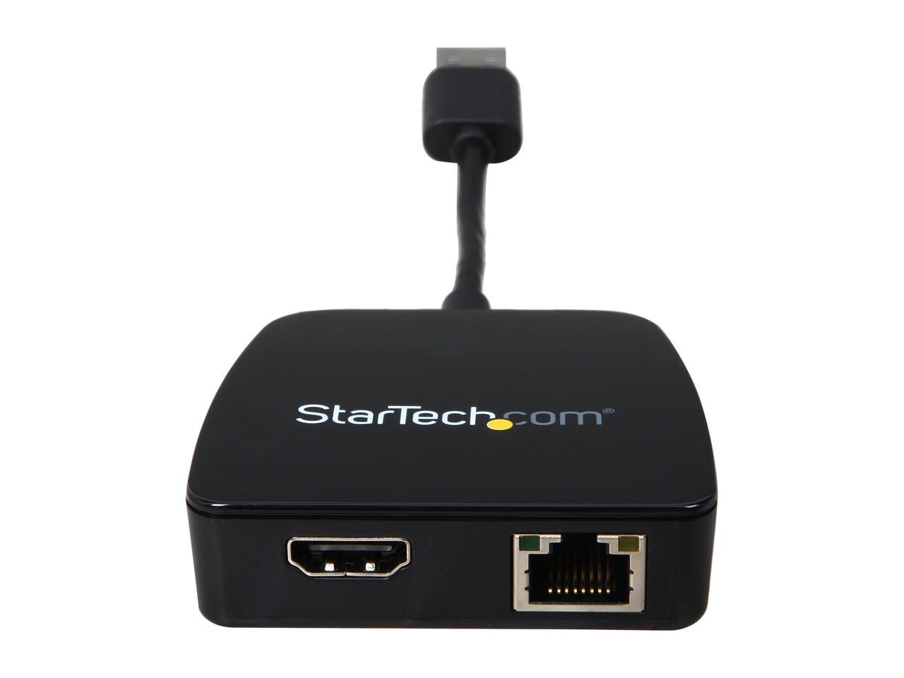 StarTech Travel Adapter for Laptops - HDMI and Gigabit Ethernet - USB 3.0 - Portable Universal Laptop Mini Docking Station (USB31GEHD)