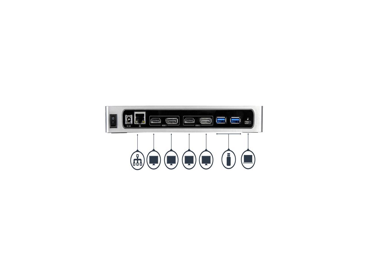 StarTech.com DK30A2DH Dual 4K Docking Station with DisplayPort and HDMI - Mac & Windows