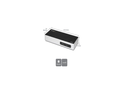 StarTech.com DK30ADD USB 3.0 Dual Monitor Docking Station / Mac & Windows / USB to HDMI / USB to VGA or DVI / Port Replicator / 6 x USB 3.0