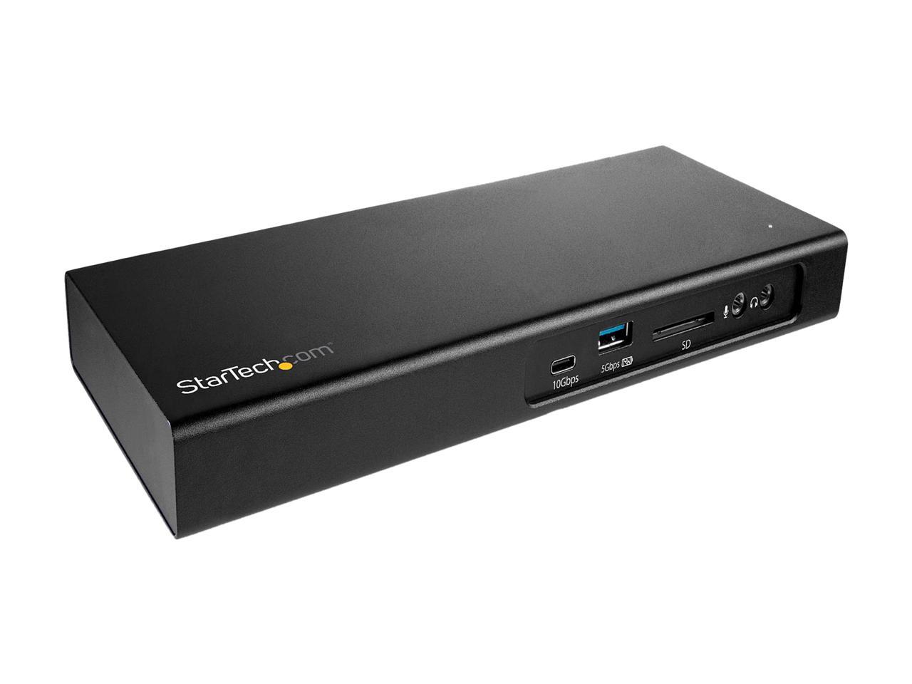 StarTech.com Dual 4K 60Hz Thunderbolt 3 Dock - PCIe M.2 Slot - SD 4.0 Slot - TB3 to DP Laptop Docking Station (TB3DK2DPM2)