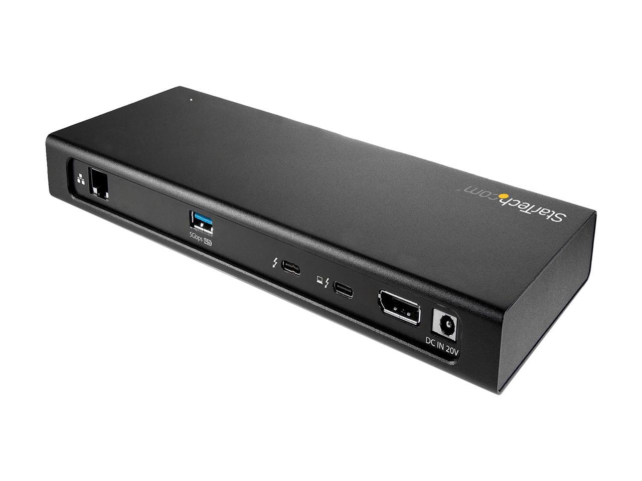 StarTech.com Dual 4K 60Hz Thunderbolt 3 Dock - PCIe M.2 Slot - SD 4.0 Slot - TB3 to DP Laptop Docking Station (TB3DK2DPM2)