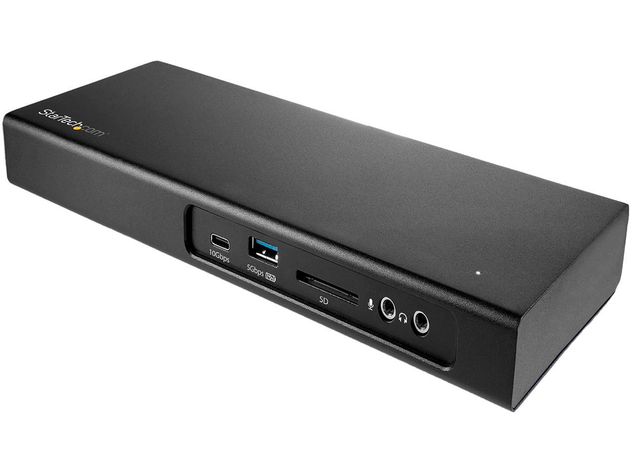 StarTech.com Dual 4K 60Hz Thunderbolt 3 Dock - PCIe M.2 Slot - SD 4.0 Slot - TB3 to DP Laptop Docking Station (TB3DK2DPM2)