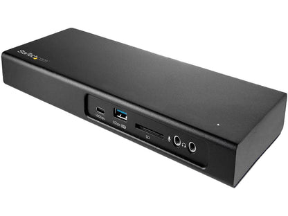 StarTech.com Dual 4K 60Hz Thunderbolt 3 Dock - PCIe M.2 Slot - SD 4.0 Slot - TB3 to DP Laptop Docking Station (TB3DK2DPM2)