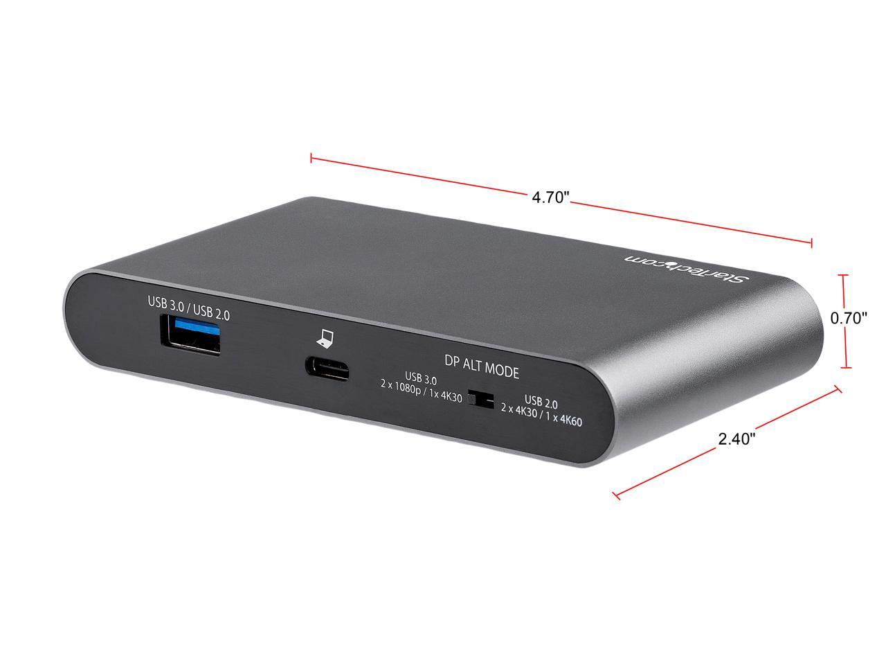 StarTech.com DK30C2DAGPD USB-C Multiport Adapter - Dual-Monitor - Windows - USB-C to Dual 4K DisplayPort Adapter - 2x USB-A Ports - 100W PD 3.0 - GbE