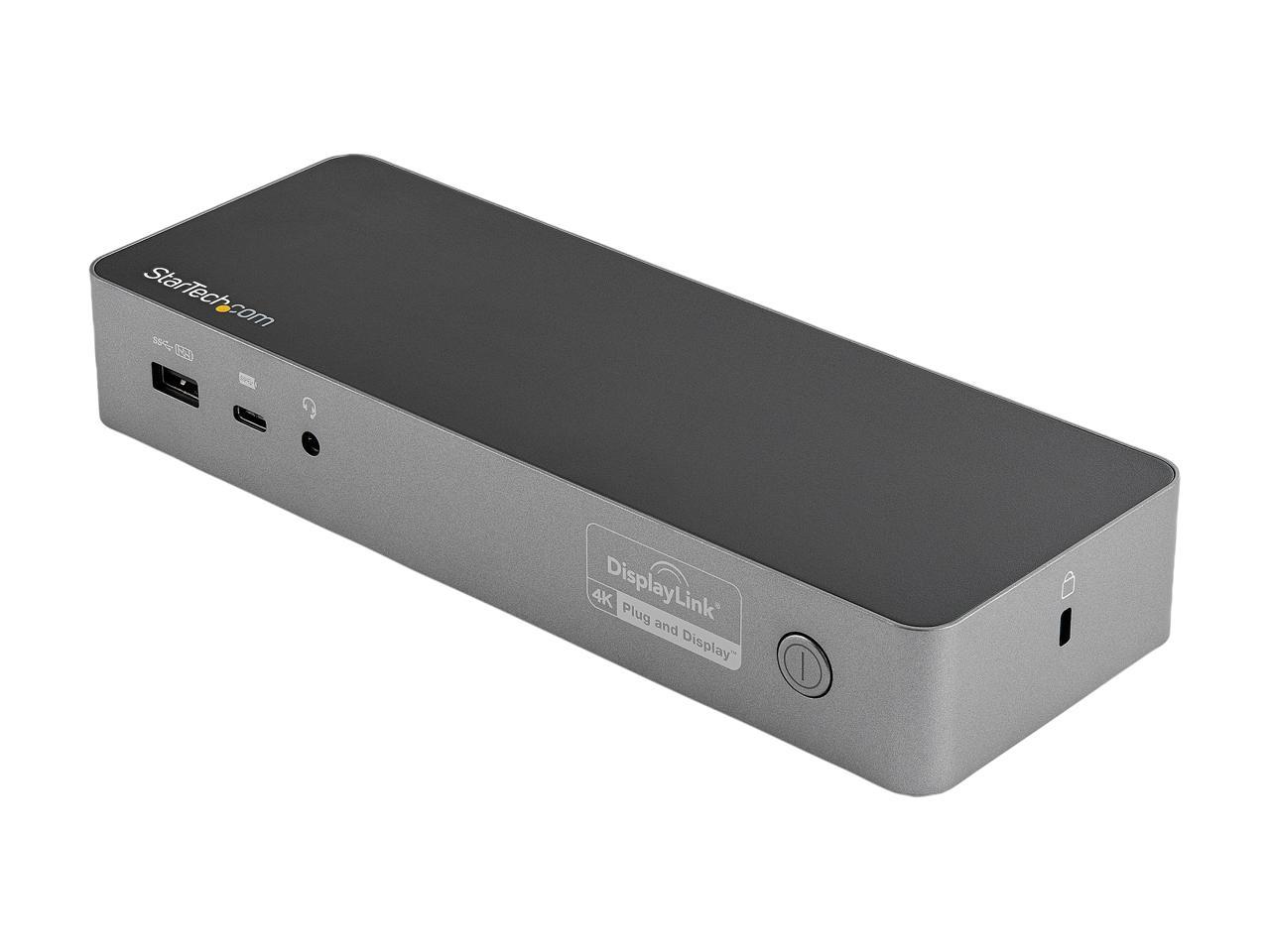 StarTech.com Black & Space Gray DK30C2DPEP Dual 4K Universal Laptop Docking Station - USB-C / USB 3.0 - 100W PD