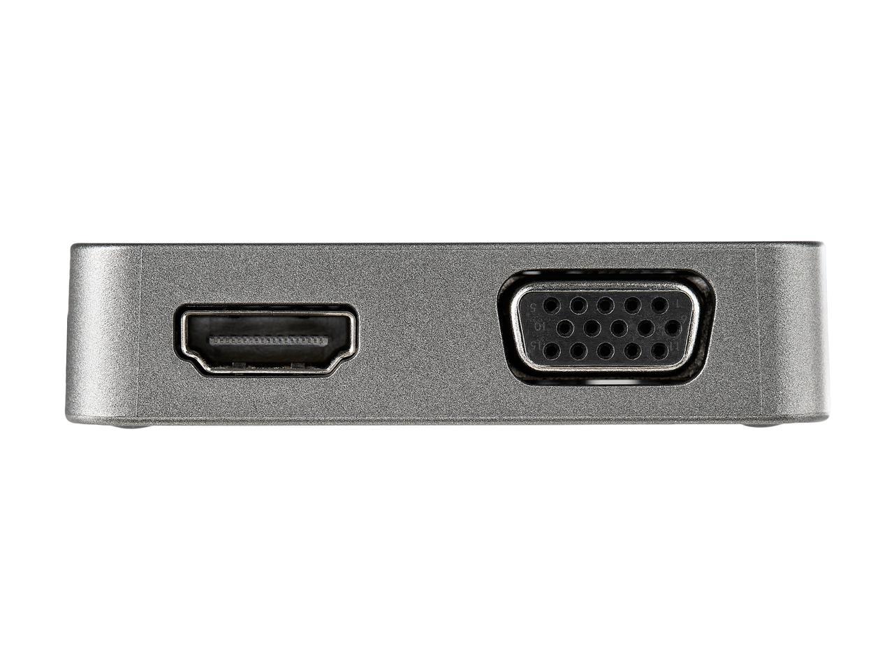 StarTech.com DKT31CHVL USB-C Multiport Adapter - USB 3.1 Gen 2 Type-C Mini Dock - USB-C to 4K HDMI or 1080p VGA Video - 10Gbps USB-A USB-C, GbE - Portable Travel Laptop Dock - Works w/ Thunderbolt 3 (