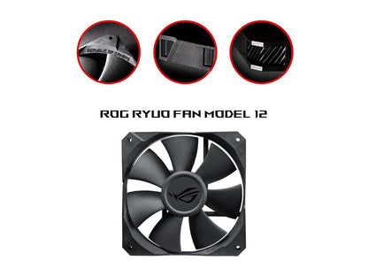 ASUS ROG Ryuo 240 RGB AIO Liquid CPU Cooler 240mm Radiator (Dual 120mm 4-pin PWM Fans) with LIVEDASH OLED Panel and FanXpert Controls, 90RC0040-M0AAY0