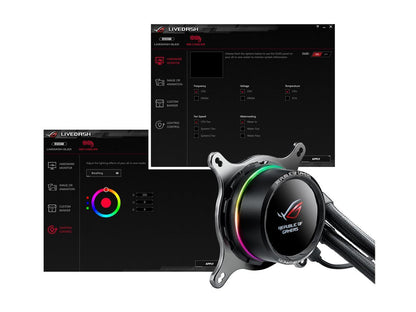 ASUS ROG Ryuo 240 RGB AIO Liquid CPU Cooler 240mm Radiator (Dual 120mm 4-pin PWM Fans) with LIVEDASH OLED Panel and FanXpert Controls, 90RC0040-M0AAY0