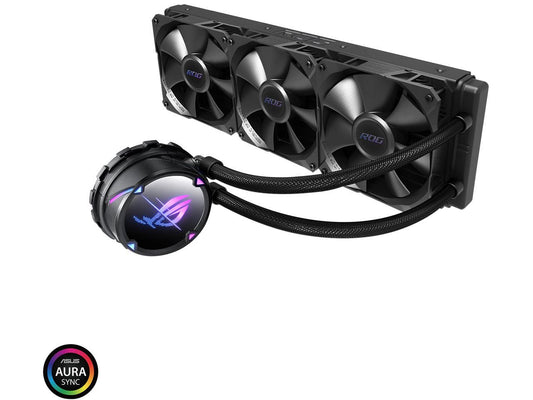 ASUS ROG Strix LC II 360 All-in-one AIO Liquid CPU Cooler 360mm Radiator, Intel LGA1700, 115x/2066 and AMD AM4/TR4 Support,Triple 120mm 4-pin PWM Fans
