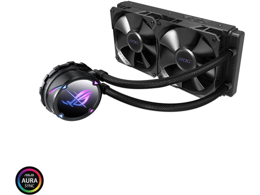 ASUS ROG Strix LC II 240 All-in-one AIO Liquid CPU Cooler 240mm Radiator, Intel LGA1700, 115x/2066 and AMD AM4/TR4 Support, 2x120mm 4-pin PWM Fans