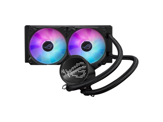 ASUS ROG RYUO III 240 ARGB All-in-one AIO Liquid CPU Cooler 240mm Radiator, Asetek 8th gen pump solution, Anime Matrix™ LED Display and ROG AF 12S ARGB fan
