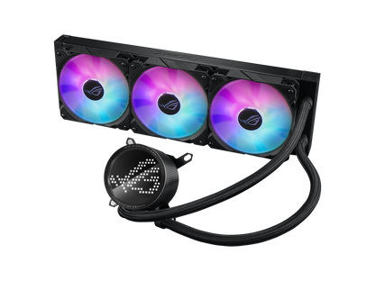 ASUS ROG RYUO III 360 ARGB All-in-one AIO Liquid CPU Cooler 360mm Radiator, Asetek 8th gen pump solution, Anime Matrix™ LED Display and ROG AF 12S ARGB fan