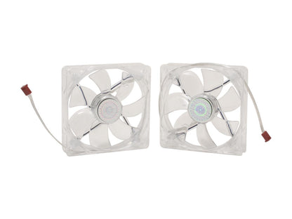 Cooler Master Sleeve Bearing 120mm Blue LED Silent Fan for Computer Cases, CPU Coolers, and Radiators (Value 2-Pack)