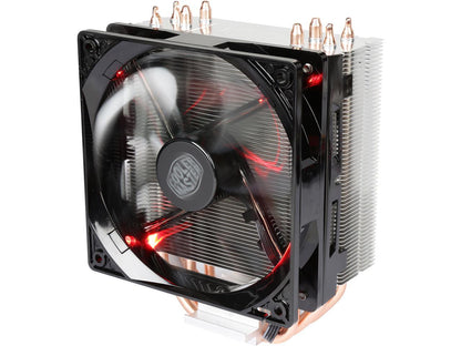 Cooler Master Hyper 212 LED CPU Air Cooler, 4 CDC Heatpipes, 120mm PWM Fan, Quiet Spin Technology , Red LEDs for AMD Ryzen/Intel LGA1200/1151