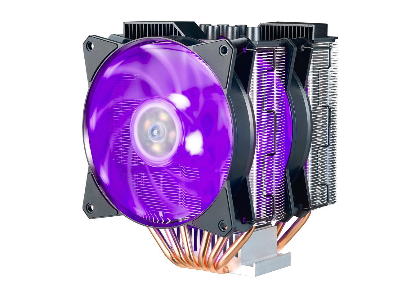Cooler Master MasterAir MA621P RGB ThreadRipper TR4 Twin Tower CPU Air Cooler 6 CDC 2.0 Heatpipes, Aluminum Fins, Push-Pull, Dual MF120R RGB Fans RGB Lighting