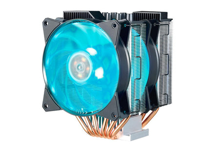 Cooler Master MasterAir MA621P RGB ThreadRipper TR4 Twin Tower CPU Air Cooler 6 CDC 2.0 Heatpipes, Aluminum Fins, Push-Pull, Dual MF120R RGB Fans RGB Lighting