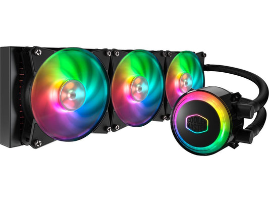 Cooler Master MasterLiquid ML360R ARGB Close-Loop AIO CPU Liquid Cooler, 360 Radiator, Dual Chamber Pump, Addressable RGB Lighting, Dual MF120R Fans for AMD Ryzen/Intel LGA1200/1151