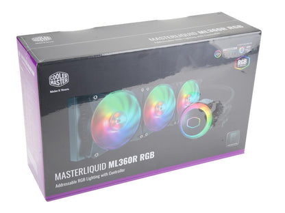 Cooler Master MasterLiquid ML360R ARGB Close-Loop AIO CPU Liquid Cooler, 360 Radiator, Dual Chamber Pump, Addressable RGB Lighting, Dual MF120R Fans for AMD Ryzen/Intel LGA1200/1151