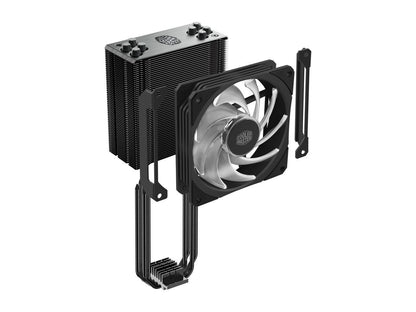 Cooler Master Hyper 212 RGB Black Edition CPU Air Cooler, SF120R RGB Fan, 4 CD 2.0 Heatpipes, Anodized Gun-Metal Black, Brushed Nickel Fins, RGB Lighting for AMD Ryzen/Intel LGA1200/1151