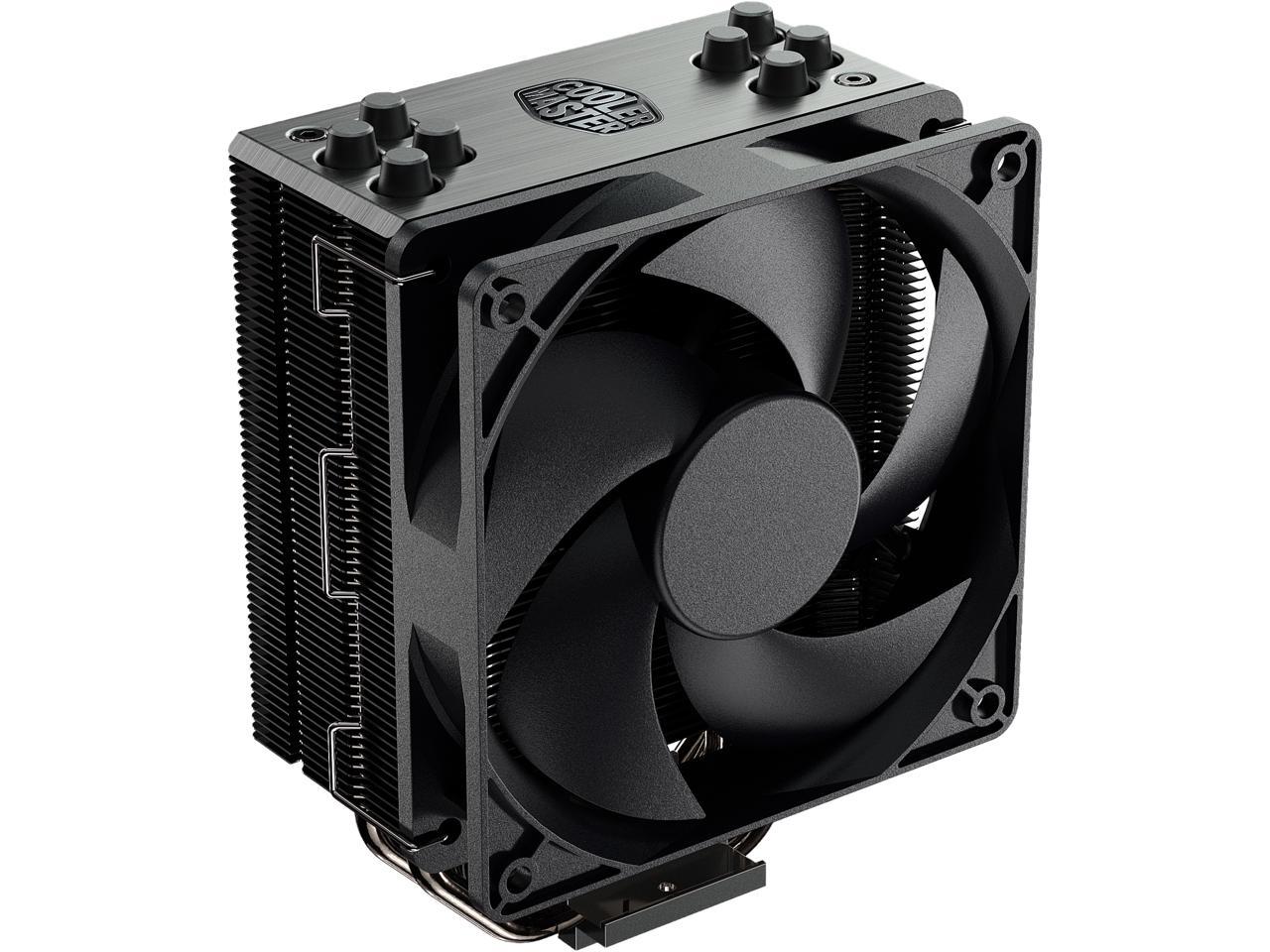 Cooler Master Hyper 212 Black Edition CPU Air Cooler, Silencio FP120 Fan, 4 CDC 2.0 Heatpipes, Anodized Gun-Metal Black, Brushed Nickel Fins for AMD Ryzen/Intel LGA1200/1151