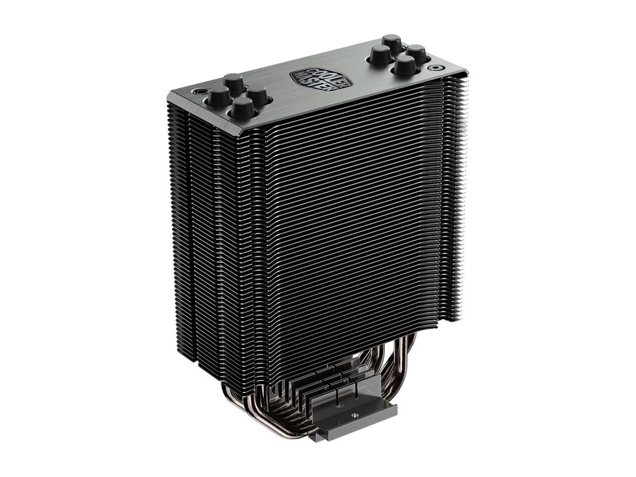Cooler Master Hyper 212 Black Edition CPU Air Cooler, Silencio FP120 Fan, 4 CDC 2.0 Heatpipes, Anodized Gun-Metal Black, Brushed Nickel Fins for AMD Ryzen/Intel LGA1200/1151