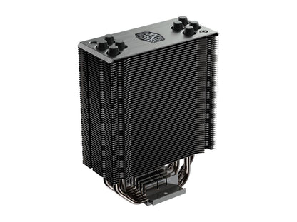 Cooler Master Hyper 212 Black Edition CPU Air Cooler, Silencio FP120 Fan, 4 CDC 2.0 Heatpipes, Anodized Gun-Metal Black, Brushed Nickel Fins for AMD Ryzen/Intel LGA1200/1151