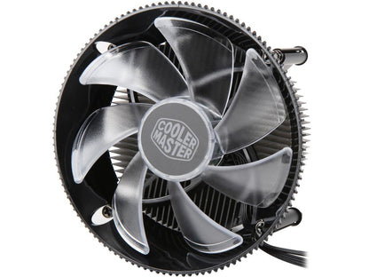 Cooler Master i71C RGB for Intel CPU Air Cooler, Anodized Black Aluminum Fins, Copper Insert, MF120 RGB Fan, RGB Lighting for Intel LGA1200/1151