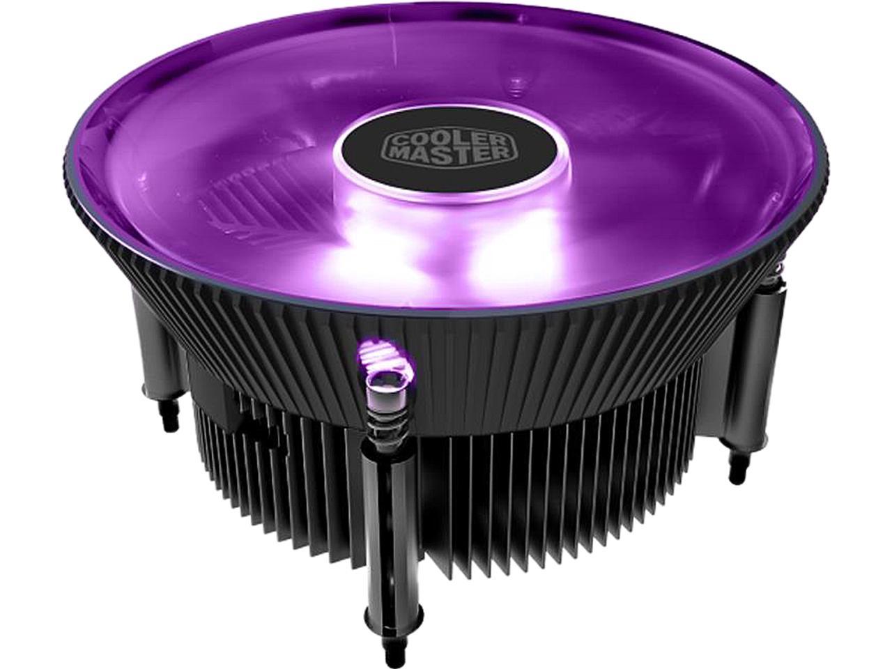 Cooler Master i71C RGB for Intel CPU Air Cooler, Anodized Black Aluminum Fins, Copper Insert, MF120 RGB Fan, RGB Lighting for Intel LGA1200/1151