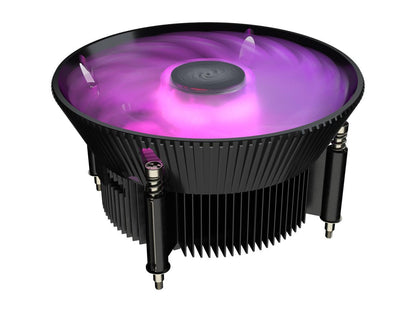 Cooler Master i71C RGB for Intel CPU Air Cooler, Anodized Black Aluminum Fins, Copper Insert, MF120 RGB Fan, RGB Lighting for Intel LGA1200/1151