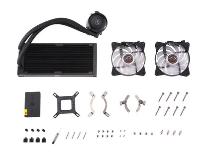 Cooler Master MasterLiquid ML240R Phantom Gaming ARGB Close-Loop AIO CPU Liquid Cooler, 240 Radiator, Dual Chamber Pump & MF120R Fans, Independently-Controlled LEDs for AMD Ryzen/Intel 1200, 1151