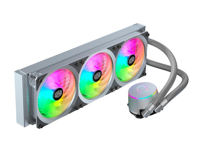 Cooler Master MasterLiquid ML360P Silver Edition ARGB Close-Loop AIO CPU Liquid Cooler, 360 Radiator, SF360R Fan, Addressable RGB Lighting, for AMD Ryzen, Threadripper/Intel LGA1200/1151