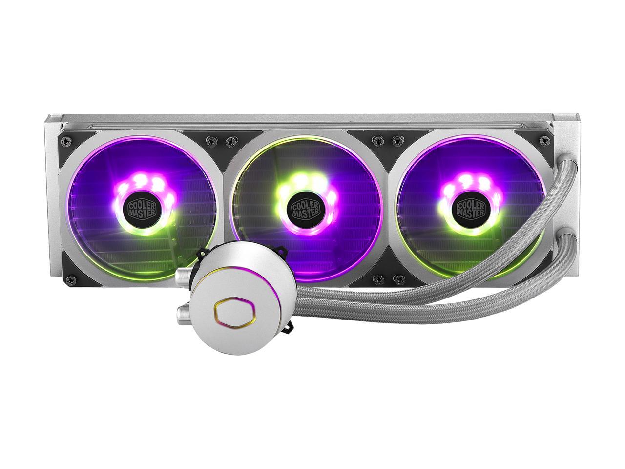 Cooler Master MasterLiquid ML360P Silver Edition ARGB Close-Loop AIO CPU Liquid Cooler, 360 Radiator, SF360R Fan, Addressable RGB Lighting, for AMD Ryzen, Threadripper/Intel LGA1200/1151