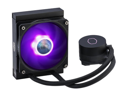 CoolerMaster MasterLiquid ML120L RGB V2, Close-Loop AIO CPU Liquid Cooler, 120 Radiator, SickleFlow 120mm, RGB Lighting, 3rd Gen Dual Chamber Pump for AMD Ryzen/Intel LGA1200/1151