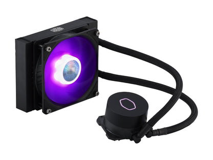 CoolerMaster MasterLiquid ML120L RGB V2, Close-Loop AIO CPU Liquid Cooler, 120 Radiator, SickleFlow 120mm, RGB Lighting, 3rd Gen Dual Chamber Pump for AMD Ryzen/Intel LGA1200/1151