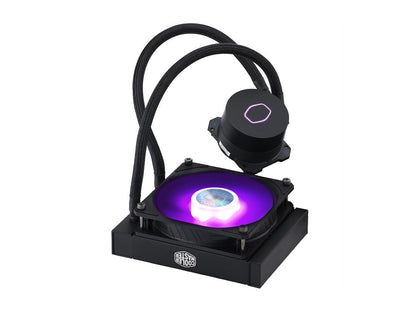 CoolerMaster MasterLiquid ML120L RGB V2, Close-Loop AIO CPU Liquid Cooler, 120 Radiator, SickleFlow 120mm, RGB Lighting, 3rd Gen Dual Chamber Pump for AMD Ryzen/Intel LGA1200/1151