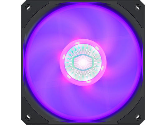 Cooler Master SickleFlow 120 V2 RGB Square Frame Fan with Customizable LEDS, Air Balance Curve Blade Design, Sealed Bearing, PWM Control for Computer Case & Liquid Radiator