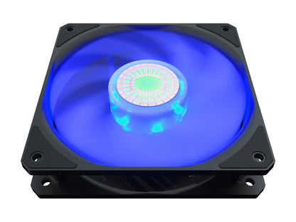 Cooler Master SickleFlow 120 V2 Blue led Square Frame Fan with Air Balance Curve Blade Design, Sealed Bearing, PWM Control for Computer Case & Liquid Radiator