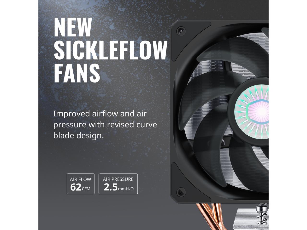 Cooler Master Hyper 212 EVO V2 CPU Air Cooler with SickleFlow 120, PWM Fan, Direct Contact Technology, 4 copper Heat Pipes for AMD Ryzen/Intel LGA1200/1151