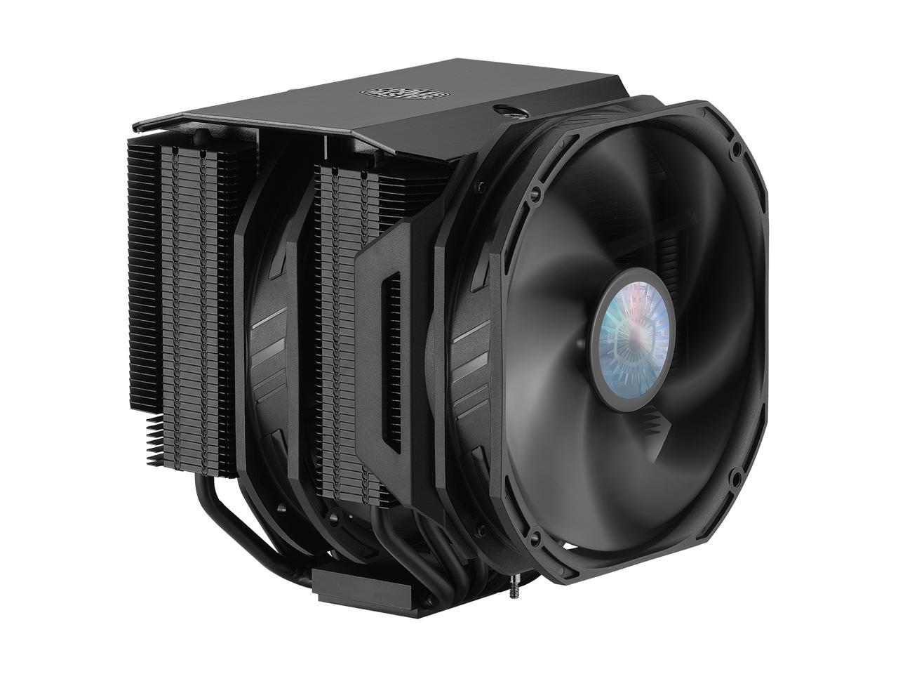 Cooler Master MasterAir MA624 Stealth CPU Air Cooler, 6 Heat Pipes, Nickel Plated Base, Dual Tower Aluminum Black Fins, Dual SickleFlow 140mm Fans for AMD Ryzen/Intel 1200/1151 LGA 1700 Compatible