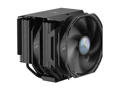Cooler Master MasterAir MA624 Stealth CPU Air Cooler, 6 Heat Pipes, Nickel Plated Base, Dual Tower Aluminum Black Fins, Dual SickleFlow 140mm Fans for AMD Ryzen/Intel 1200/1151 LGA 1700 Compatible