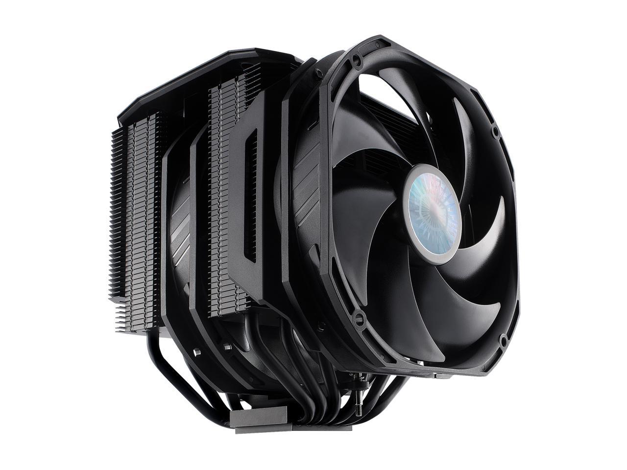 Cooler Master MasterAir MA624 Stealth CPU Air Cooler, 6 Heat Pipes, Nickel Plated Base, Dual Tower Aluminum Black Fins, Dual SickleFlow 140mm Fans for AMD Ryzen/Intel 1200/1151 LGA 1700 Compatible