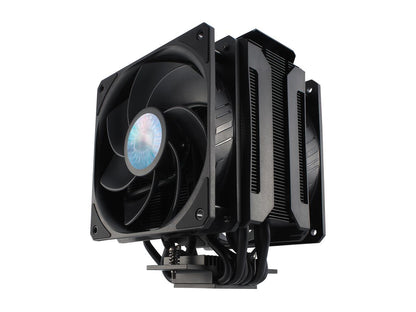 Cooler Master MasterAir MA624 Stealth CPU Air Cooler, 6 Heat Pipes, Nickel Plated Base, Dual Tower Aluminum Black Fins, Dual SickleFlow 140mm Fans for AMD Ryzen/Intel 1200/1151 LGA 1700 Compatible