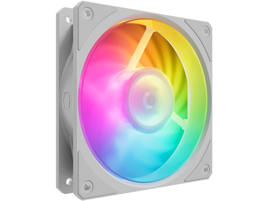 Cooler Master Mobius 120P ARGB White High Performance Interconnecting Ring Blade Fan, PWM 2400rpm, Loop Dynamic Bearing, ARGB Customizable LEDs for PC Case, Liquid and Air Cooler (MFZ-M2DW-24NP2-R1)