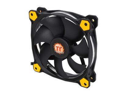 Thermaltake Riing 12 Series High Static Pressure 120mm Circular Yellow LED Ring Case/Radiator Fan CL-F038-PL12YL-A