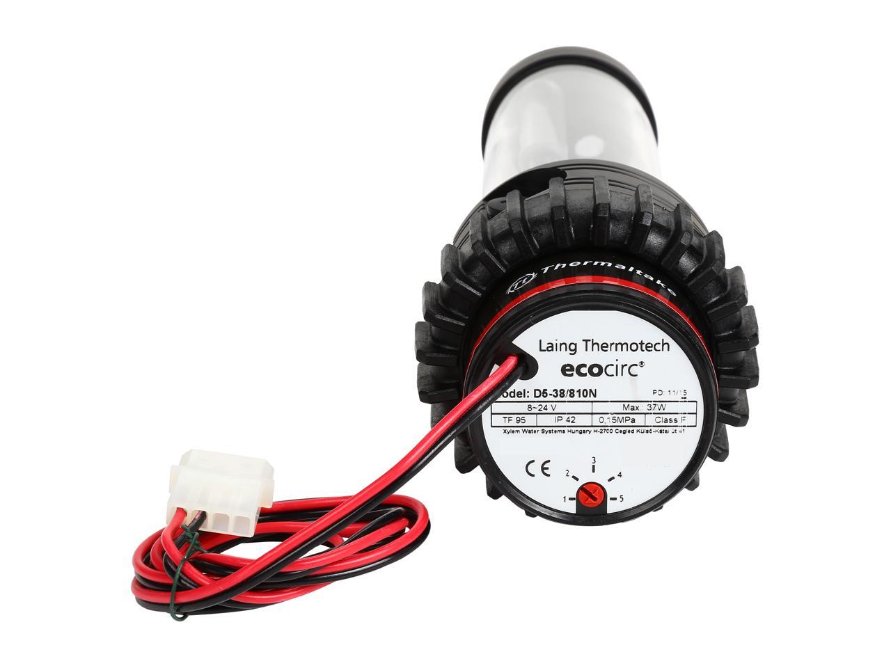 Thermaltake Pacific DIY LCS PR22-D5 5-Speed Adjustable D5 Pump/Reservoir Combo 3-Port G 1/4" Thread Tt LCS Certified POM PMMA CL-W082-PL00BL-A