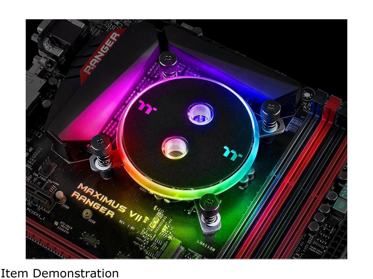 Thermaltake Pacific DIY LCS W4 Plus (Alexa, Razer Chroma) Software Enabled Circular 12 Controllable LED RGB CPU Water Block CL-W181-CU00SW-A