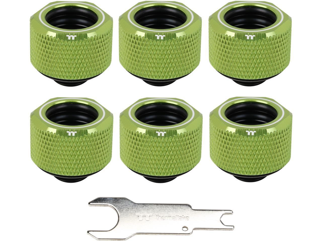 Thermaltake Pacific Green 4 Build-in O-Rings C-Pro G1/4 PETG 16mm OD Compression Fitting 6 Pack CL-W212-CU00GR-B