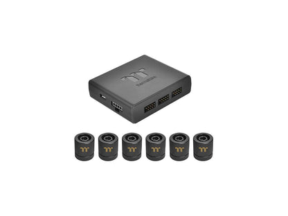 Thermaltake Pacific RGB Plus TT Premium Edition (Alexa, Razer Chroma) Software Enabled 6-Pack G 1/4" PETG Tube 16mm OD 12mm ID Fitting Kit CL-W185-CU00BL-A